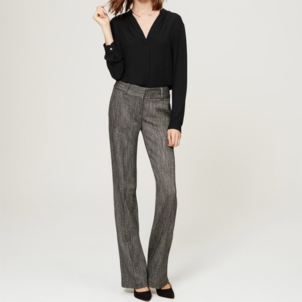 LOFT Herringbone Trousers in Julie Fit 31" Inseam